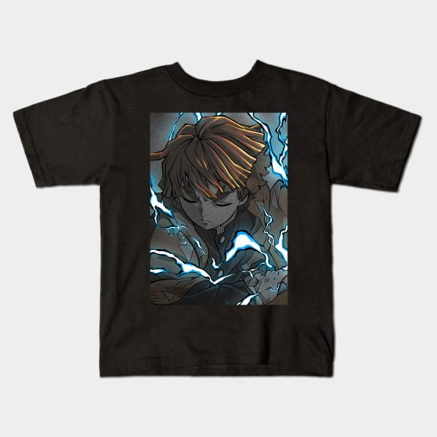 Agatsuma Zenitsu - Demon Slayer Kids T-Shirt by Jipau